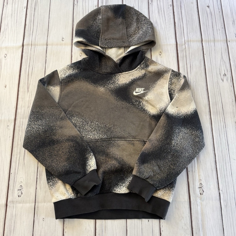 Nike Spell Out Spray Paint Pullover Hoodie Youth Medium Y2K Fleece